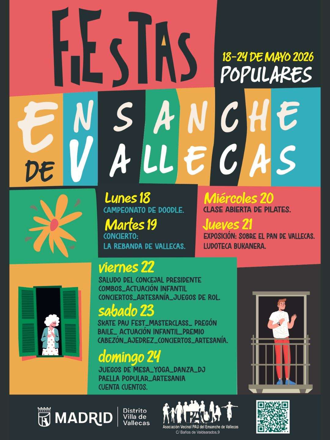 Se acercan las Fiestas Populares del Ensanche de Vallecas 2026, que tienen lugar del lunes 18 al domingo 24 de mayo en diferentes ubicaciones