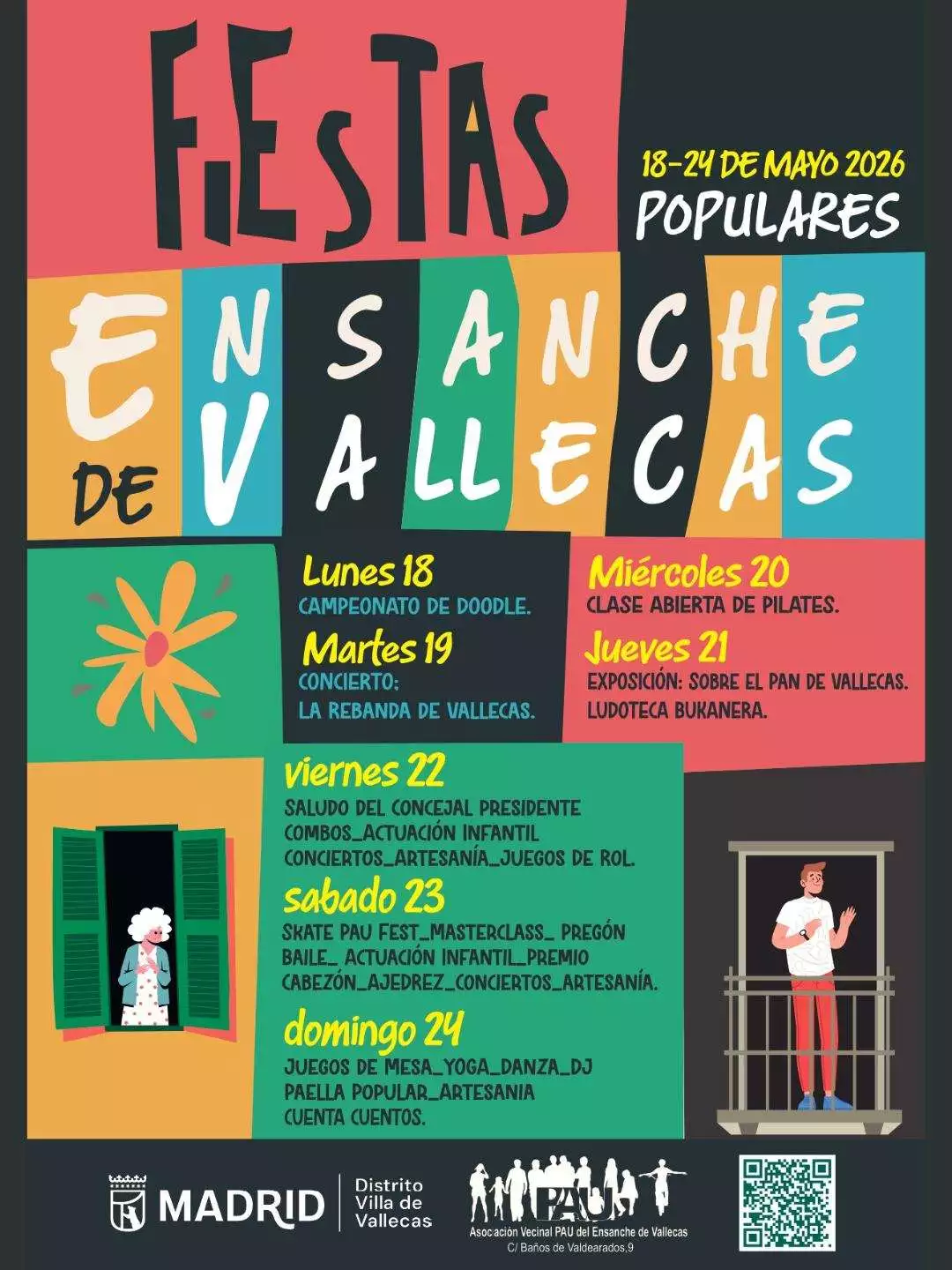 Se acercan las Fiestas Populares del Ensanche de Vallecas 2026, que tienen lugar del lunes 18 al domingo 24 de mayo en diferentes ubicaciones