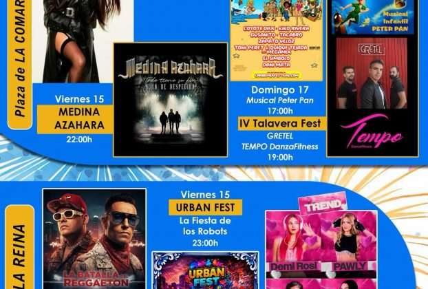 Ya conocemos la programación de conciertos de las Fiestas de San Isidro 2026 en Talavera de la Reina (Toledo), del 14 al 17 de mayo