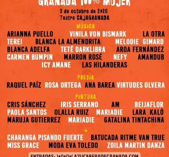 El Festival Granada 100% Mujer 2026 desvela su cartel, con más de un centenar de artistas