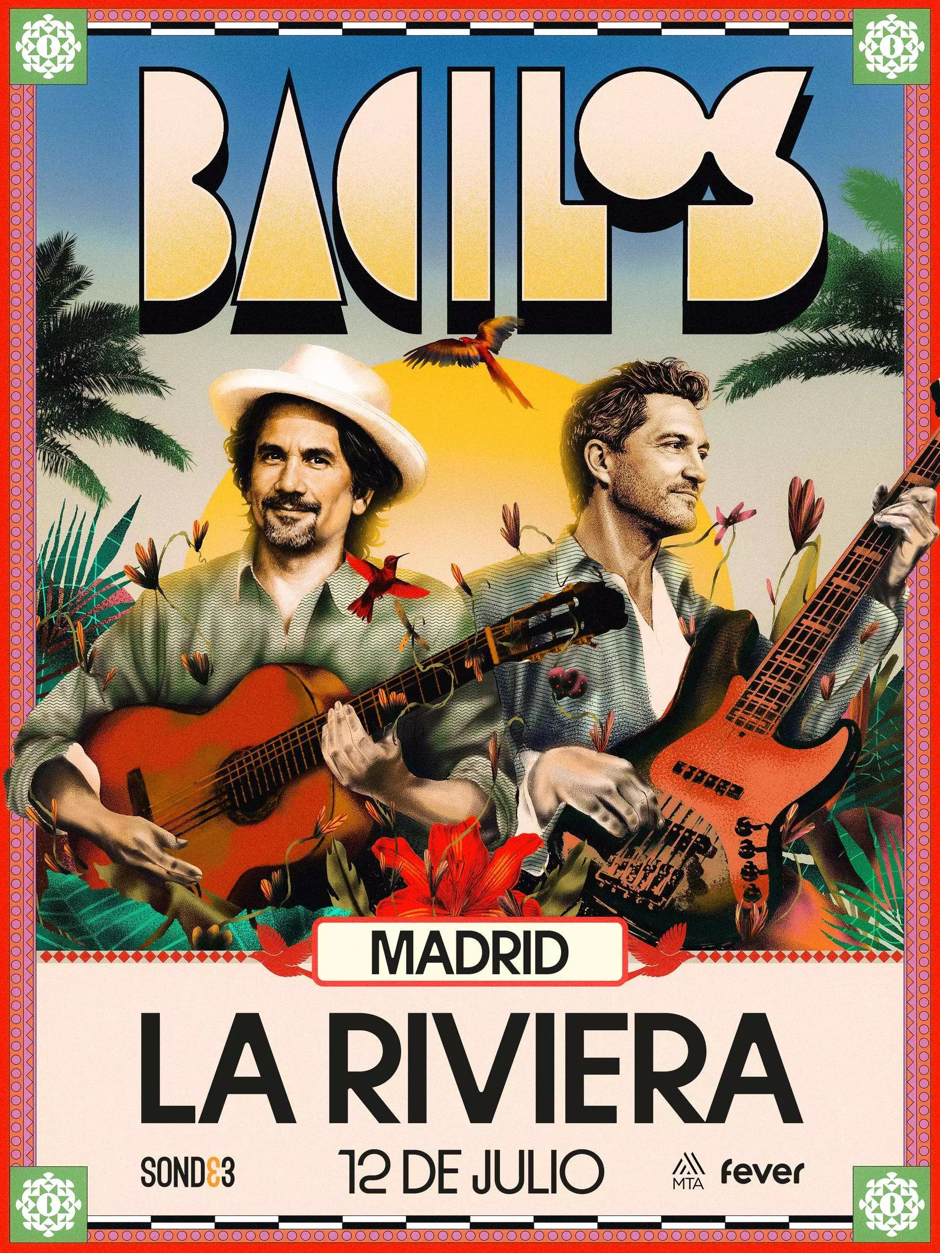 Bacilos, el reconocido dúo colombiano-brasileño formado por Jorge Villamizar y André Lopes actuará el próximo 12 de julio en La Riviera de Madrid.