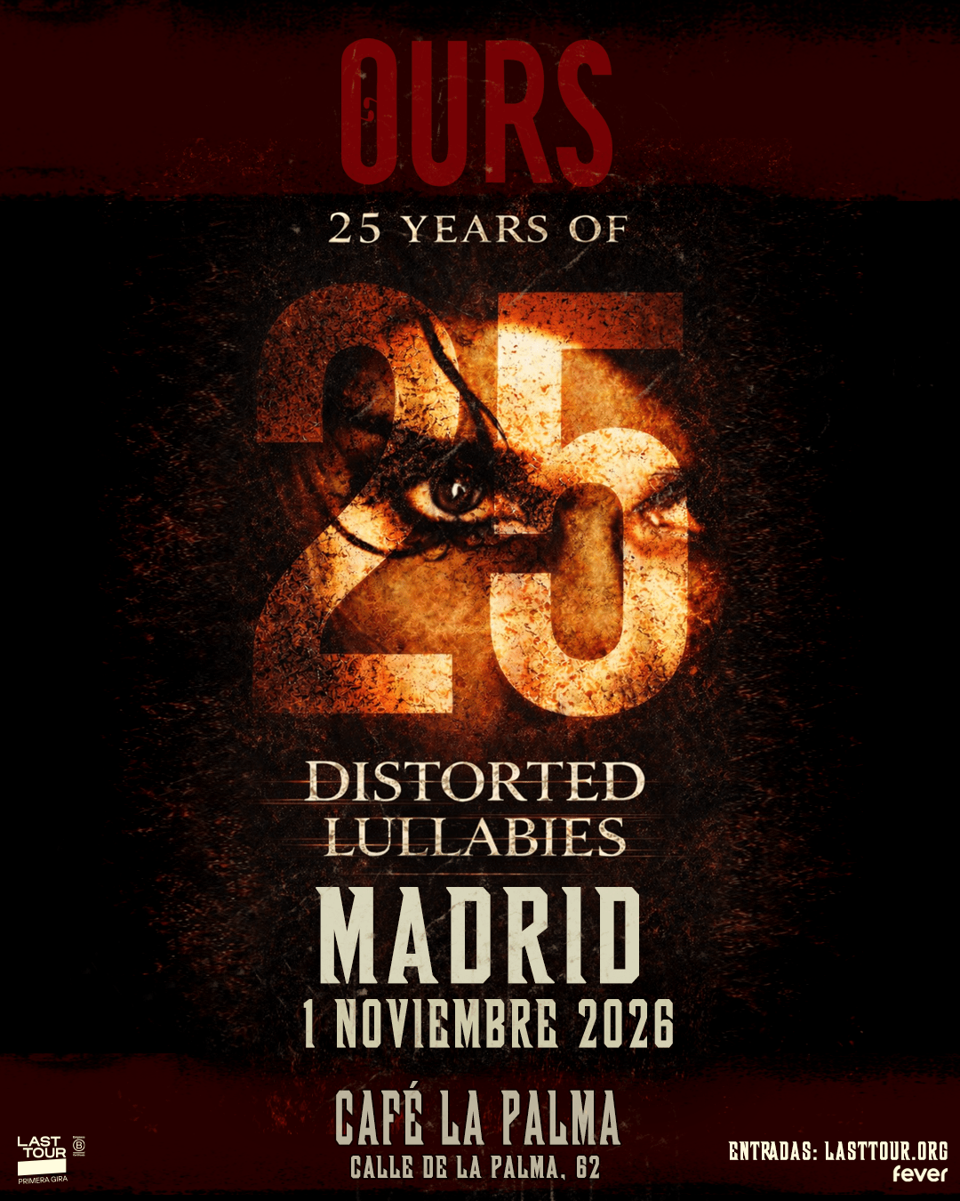 Ours celebrará el 25 aniversario de 'Distorted Lullabies' con una gira especial que pasará por el Café La Palma de Madrid el 1 de noviembre