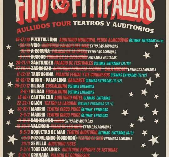 Fito & Fitipaldis regresan a los escenarios con la gira 'Aullidos Tour teatros y auditorios', con la que recorrerán recintos más pequeños