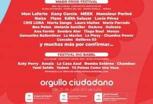 primeros artistas que forman parte del cartel del Mado Madrid Orgullo 2026. Una celebración que tendrá lugar del 1 al 5 de julio con actuaciones gratuitas