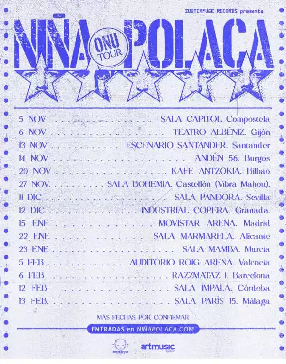 Tras la publicación del disco '¿Dónde está la ONU cuando más lo necesitas?', Niña Polaca anuncia los conciertos de su nueva gira por salas