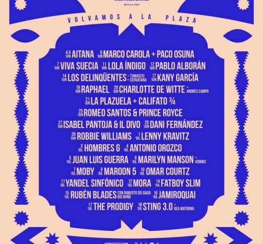 Este jueves 4 de junio empieza el Icónica Santalucía Sevilla 2026, con una programación de artistas variados tanto nacionales como internacionales