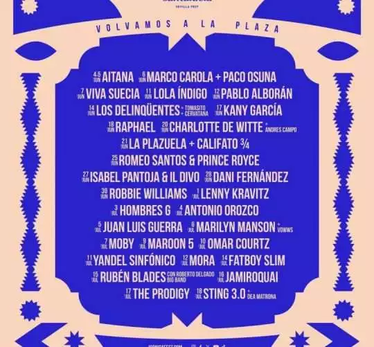 Este jueves 4 de junio empieza el Icónica Santalucía Sevilla 2026, con una programación de artistas variados tanto nacionales como internacionales