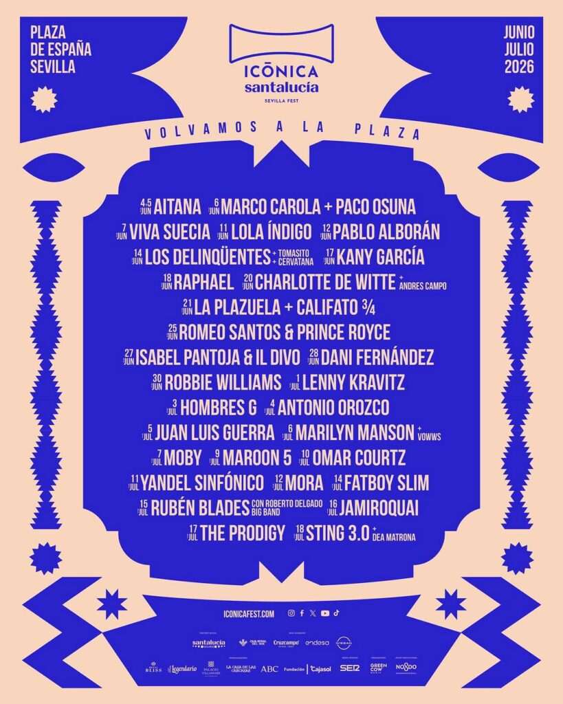 Este jueves 4 de junio empieza el Icónica Santalucía Sevilla 2026, con una programación de artistas variados tanto nacionales como internacionales