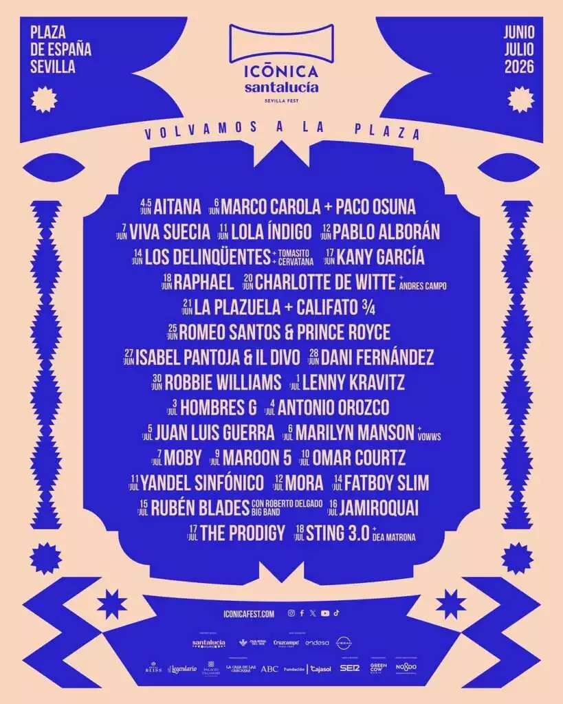 Este jueves 4 de junio empieza el Icónica Santalucía Sevilla 2026, con una programación de artistas variados tanto nacionales como internacionales