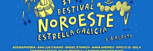 Cartel completo de la XXXIX edición del Festival Noroeste Estrella Galicia, que se celebrará en A Coruña del 5 al 8 de agosto de 2026