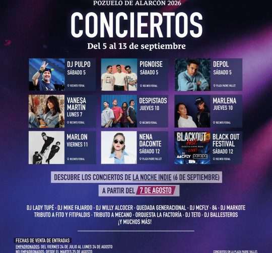 Pozuelo de Alarcón ultima los detalles de las fiestas de Nuestra Señora de la Consolación 2026, en septiembre con conciertos y mucho más
