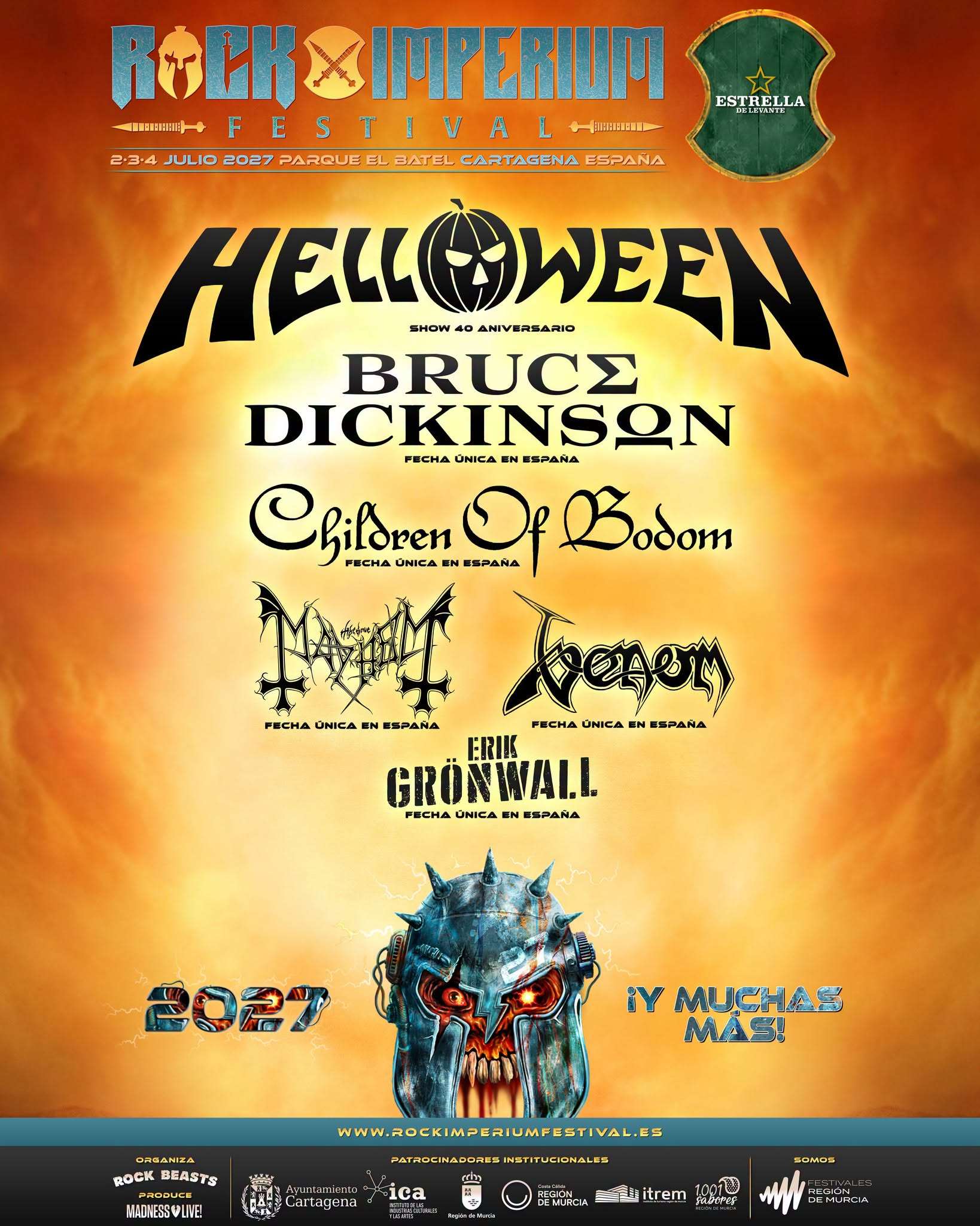 Rock Imperium Festival sigue elevando el listón de su edición de 2027 con una incorporación de auténtico lujo: Bruce Dickinson