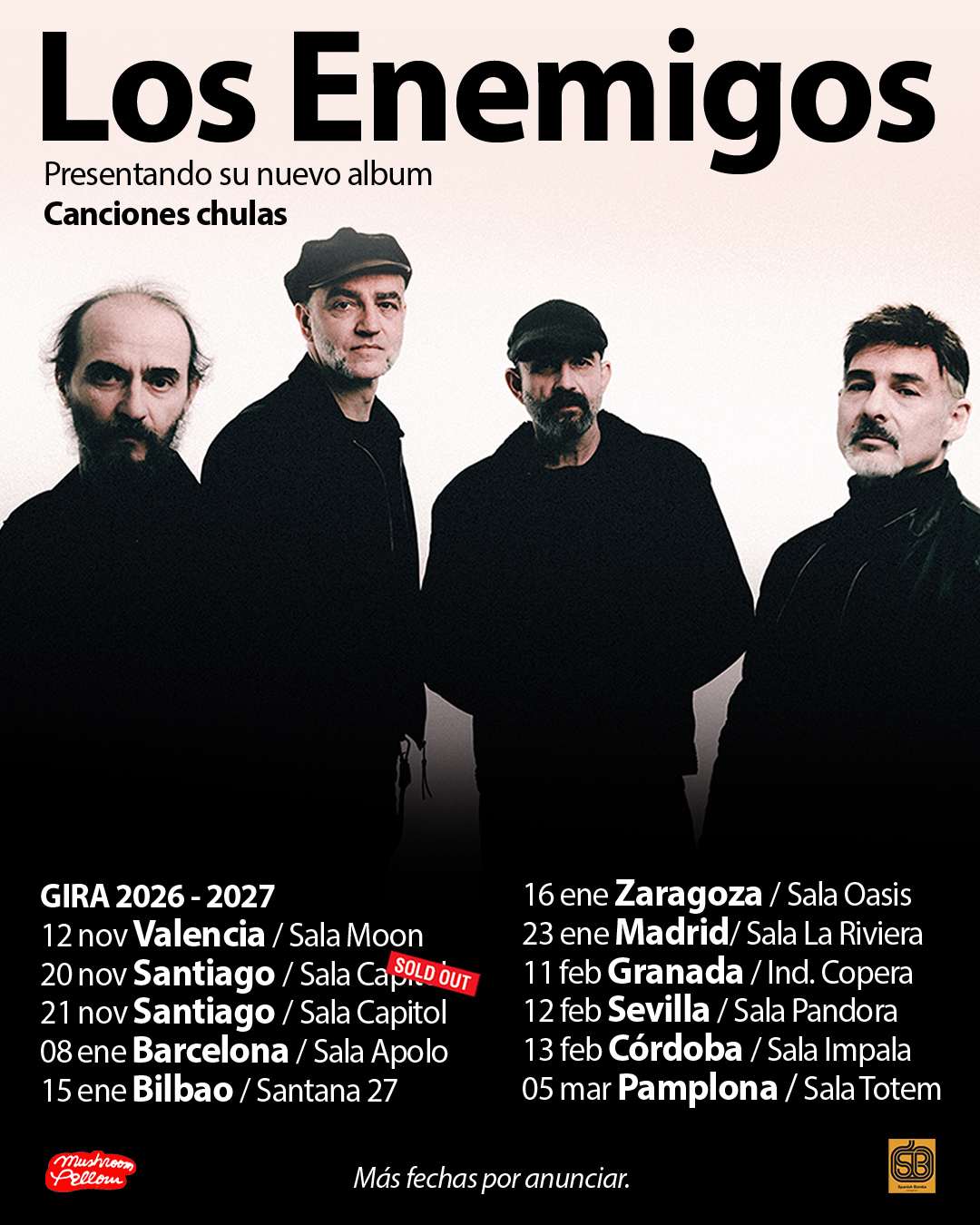 Los Enemigos volverán a la carretera en otoño con una gira de conciertos por salas para presentar su nuevo disco, 'Canciones chulas'