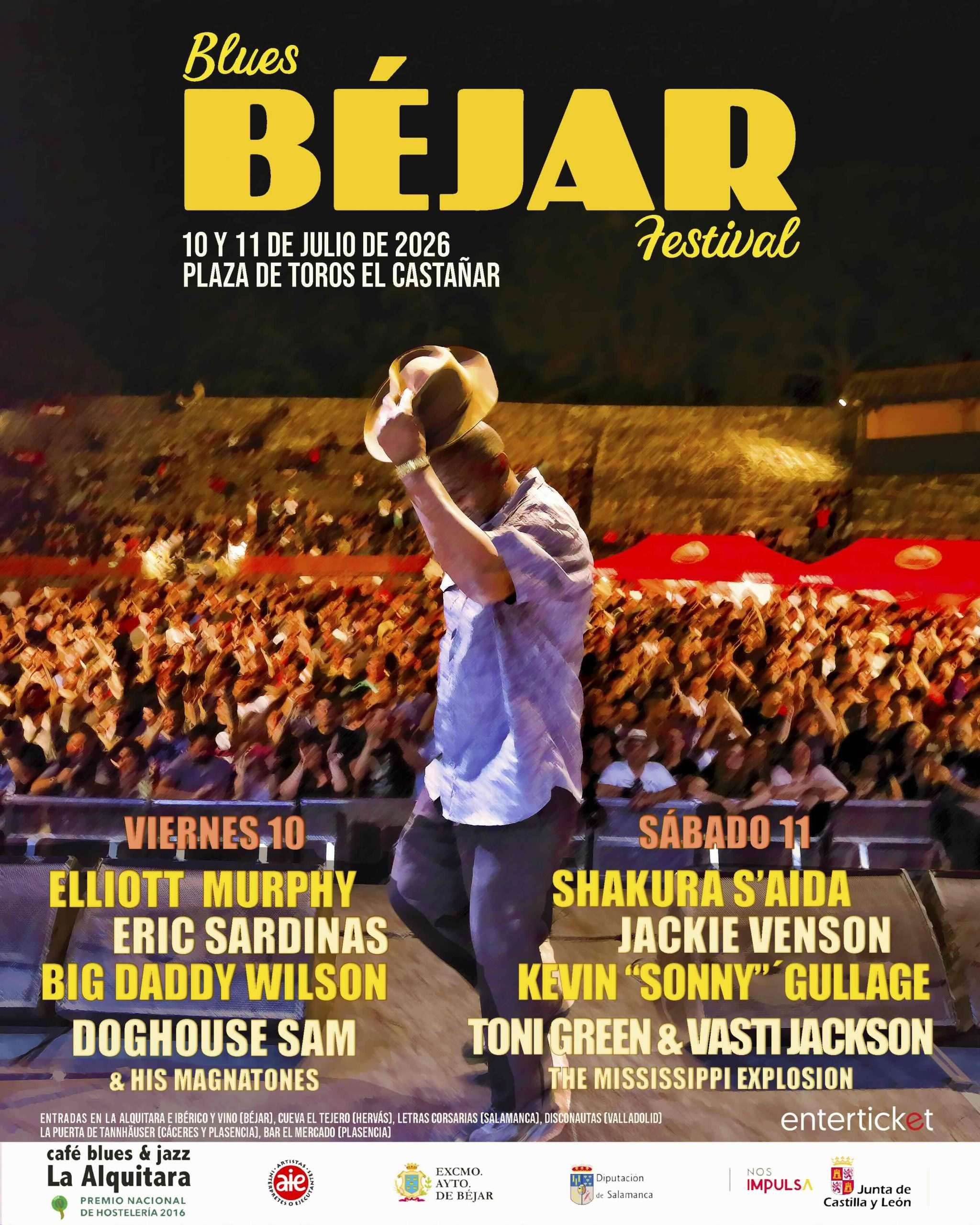 Béjar volverá a latir al ritmo del mejor blues internacional los próximos días 10 y 11 de julio con la XXVII edición del Blues Béjar Festival