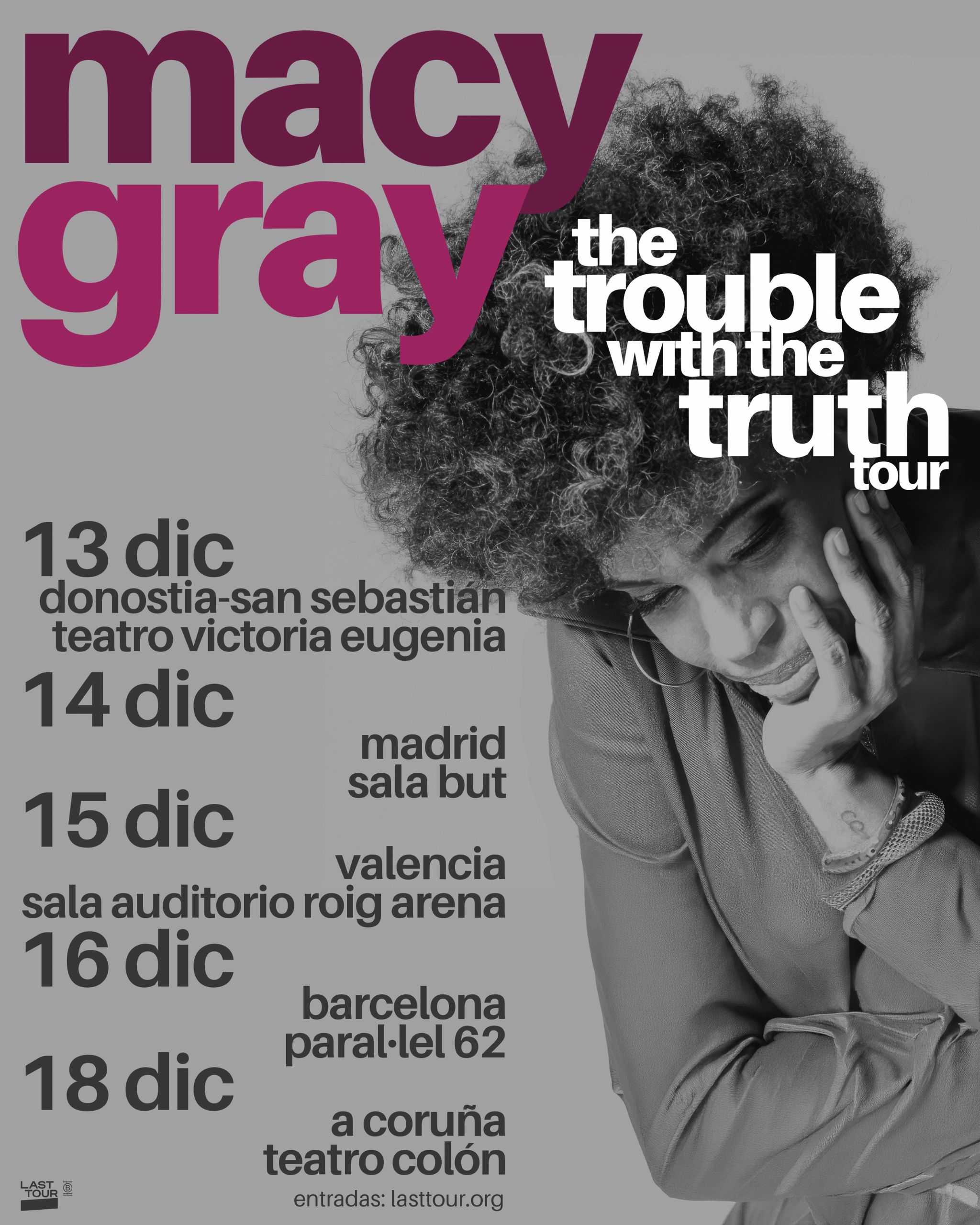 Macy Gray protagonizará una gira española el próximo mes de diciembre con conciertos en San Sebastián, Madrid, Valencia, Barcelona y A Coruña