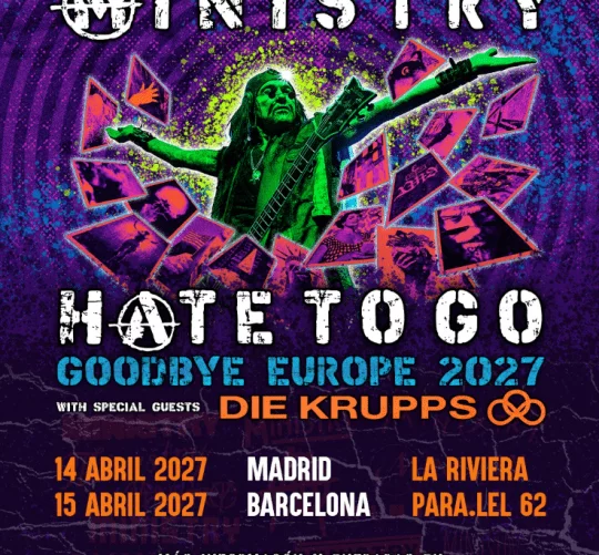 La gira de despedida de Ministry pasará por Madrid y Barcelona en el mes de abril del próximo año 2027 de la mano de Route Resurrection Fest