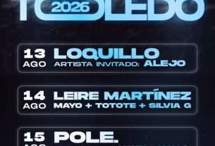 Ya conocemos el primer avance de la programación de conciertos de las Ferias y Fiestas de Toledo 2026 durante el mes de agosto