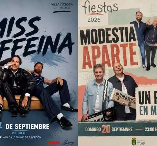 Del 19 al 27 de septiembre, Villaviciosa de Odón celebra sus fiestas 2026 con conciertos, espectáculos y actividades para todos los públicos