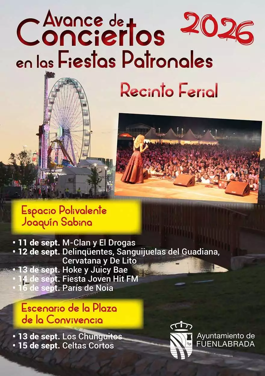 Avance de conciertos de las Fiestas de Fuenlabrada 2026