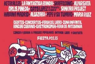 Programación de conciertos de las Fiesta del PCE 2026, que tendrá lugar un año más en el Auditorio Miguel Ríos de Rivas Vaciamadrid