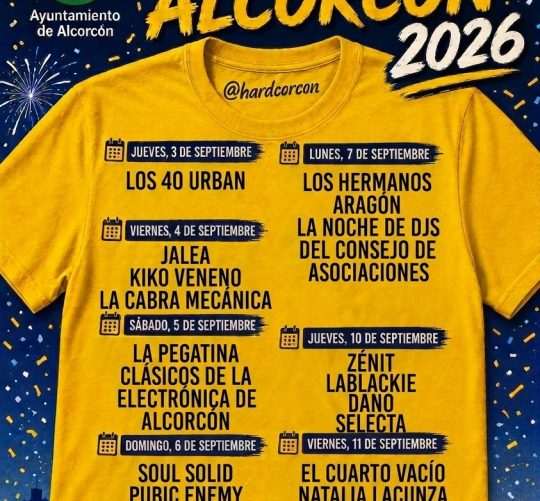 Alcorcón celebra sus Fiestas Patronales 2026 que se desarrollarán del 3 al 13 de septiembre con conciertos, orquestas y muchas más propuestas