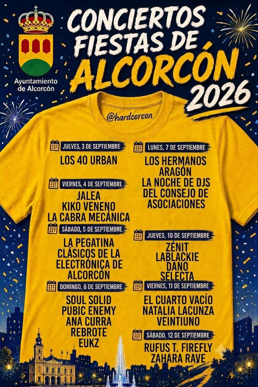 Alcorcón celebra sus Fiestas Patronales 2026 que se desarrollarán del 3 al 13 de septiembre con conciertos, orquestas y muchas más propuestas