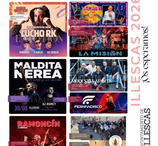 Illescas se prepara para celebrar sus fiestas patronales del 28 de agosto al 2 de septiembre con conciertos de Ramoncín, Maldita Nerea. y más