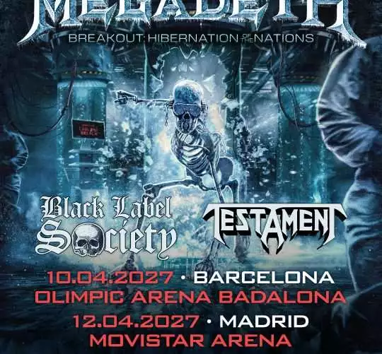 Megadeth se despedirá de Badalona y Madrid con dos conciertos en abril de 2027. El grupo de Dave Mustaine sigue diciendo adiós a sus fans
