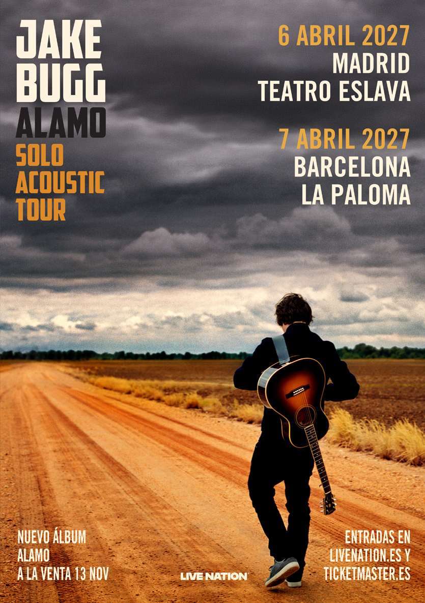 El artista británico Jake Bugg anuncia conciertos en Madrid y Barcelona en abril de 2027 para presentar 'Alamo', su séptimo álbum de estudio.