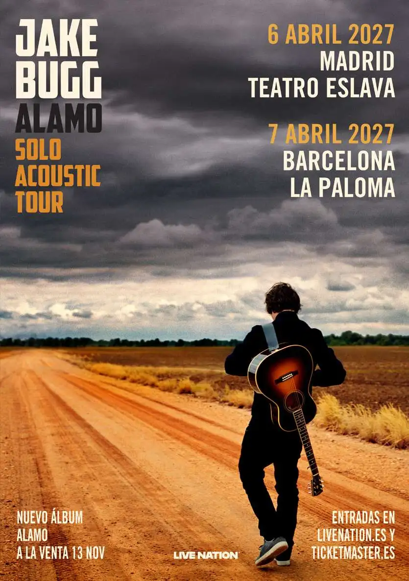 El artista británico Jake Bugg anuncia conciertos en Madrid y Barcelona en abril de 2027 para presentar 'Alamo', su séptimo álbum de estudio.