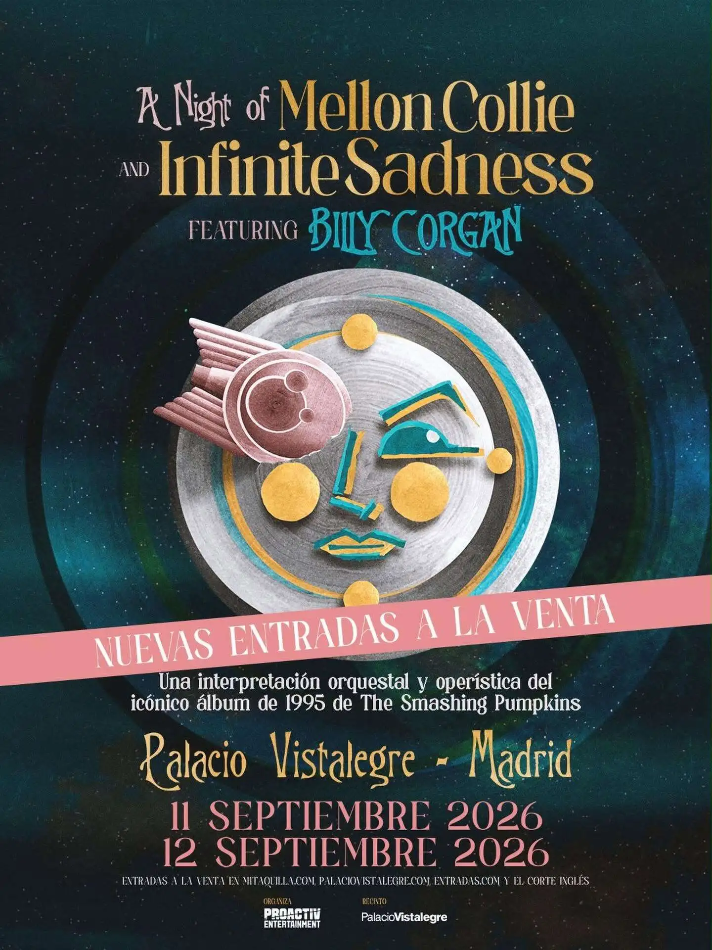 Este martes se ponen a la venta nuevas entradas para los conciertos orquestales de Billy Corgan en el Palacio Vistalegre de Madrid