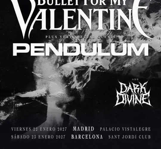 Bullet For My Valentine regresa a España en enero de 2027 para protagonizar dos conciertos en Madrid y Barcelona