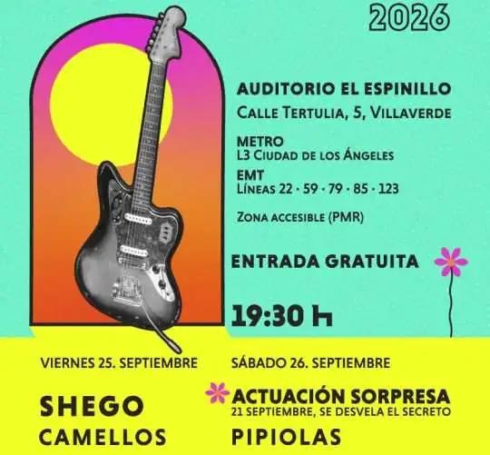 El festival gratuito Indyspensable regresa los próximos días 25 y 26 de septiembre a Villaverde para celebrar este 2026 su vigésima edición