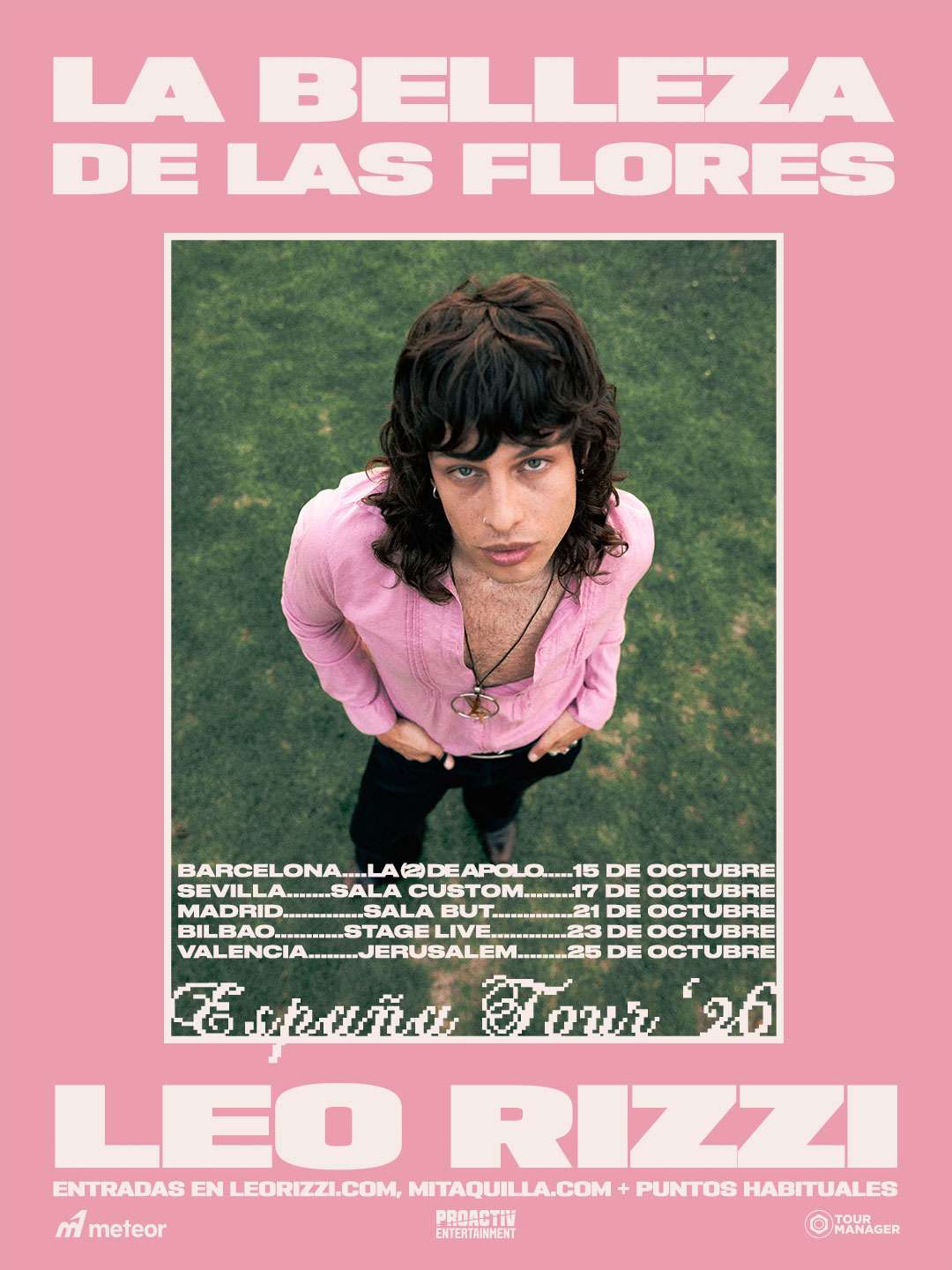 Tras la publicación de su segundo álbum, “La Belleza de las Flores” (Warner Music, 2026), Leo Rizzi anuncia la gira de conciertos homónima