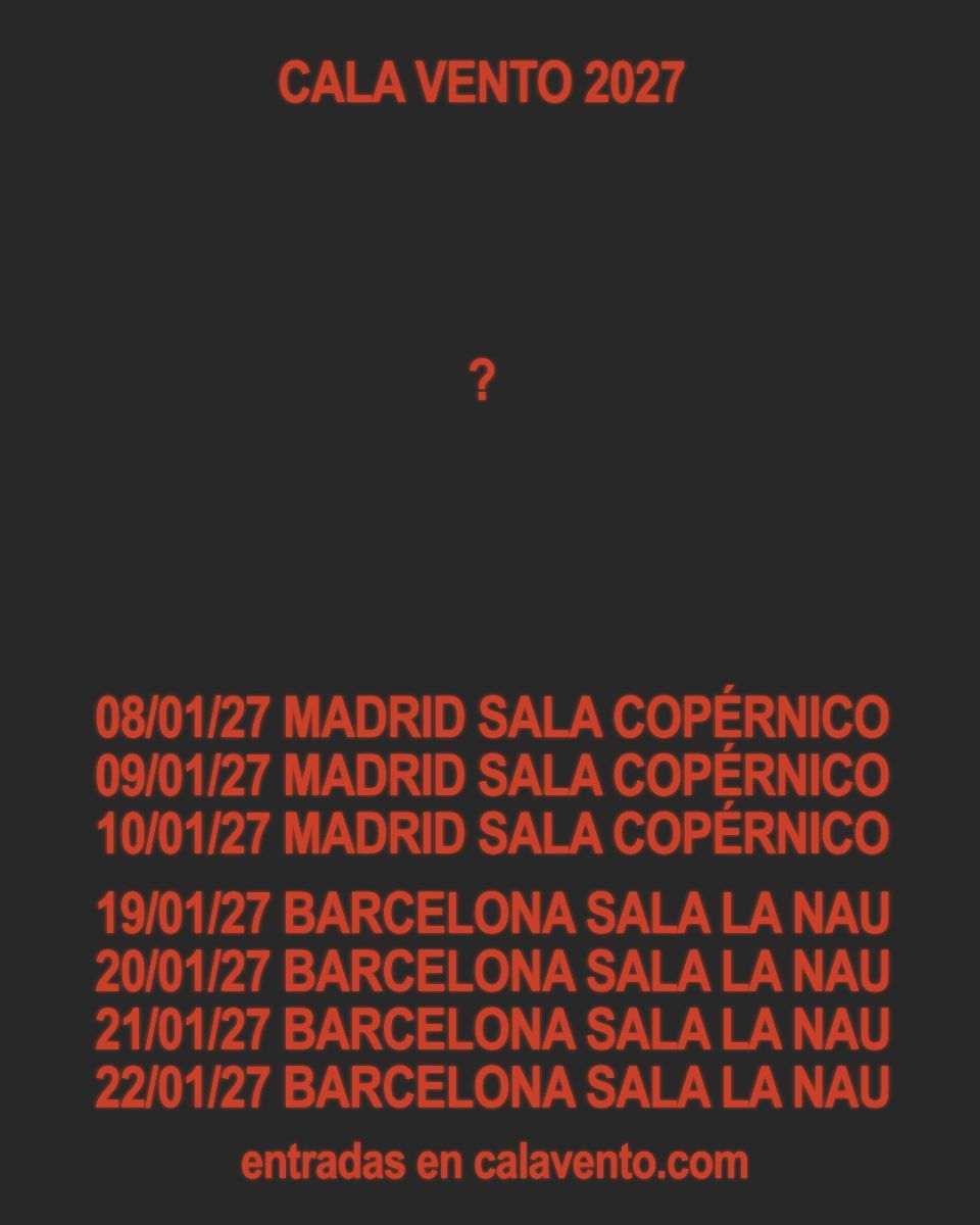 Tras un largo silencio musical y sin desvelar más información, Cala Vento anuncia su regreso con varios conciertos en Madrid y Barcelona