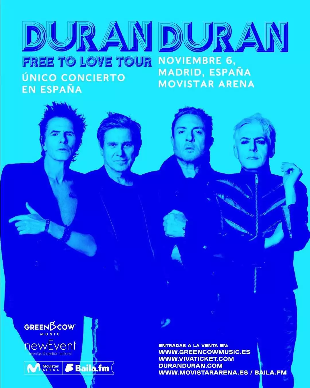 Duran Duran anuncia un concierto único en el Movistar Arena de Madrid. La única cita en nuestro país con la banda será el 6 de noviembre.