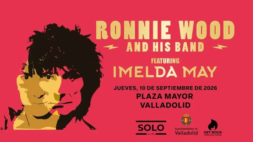Ronie Wood protagonizará el concierto estelar de las Fiestas de Valladolid 2026 el próximo jueves 10 de septiembre en la Plaza Mayor.