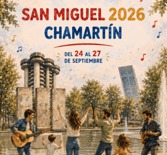 Conciertos de las Fiestas de San Miguel 2026, que se celebran en el Parque de Berlín de Chamartín entre el 24 y el 27 de septiembre