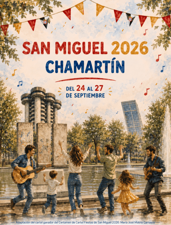 Conciertos de las Fiestas de San Miguel 2026, que se celebran en el Parque de Berlín de Chamartín entre el 24 y el 27 de septiembre