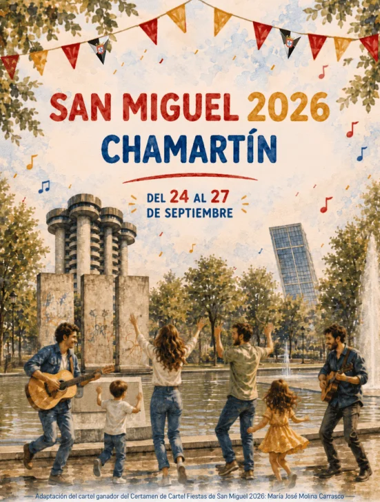 Conciertos de las Fiestas de San Miguel 2026, que se celebran en el Parque de Berlín de Chamartín entre el 24 y el 27 de septiembre