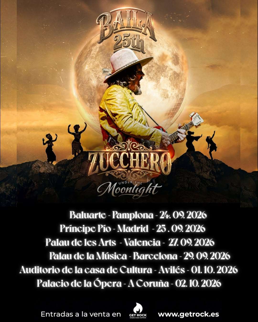 Zucchero regresa este mes a España para dar un total de 6 conciertos durante los últimos días de septiembre y los primeros de octubre