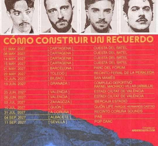 Arde Bogotá anuncia 'Cómo construir un recuerdo', su nueva gira de conciertos en grandes recintos para 2027