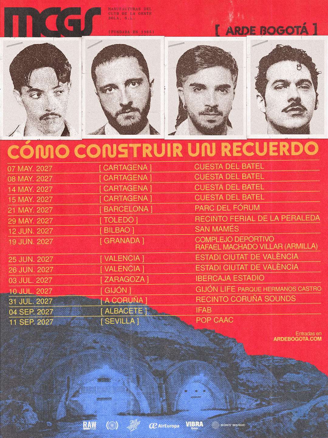 Arde Bogotá anuncia 'Cómo construir un recuerdo', su nueva gira de conciertos en grandes recintos para 2027