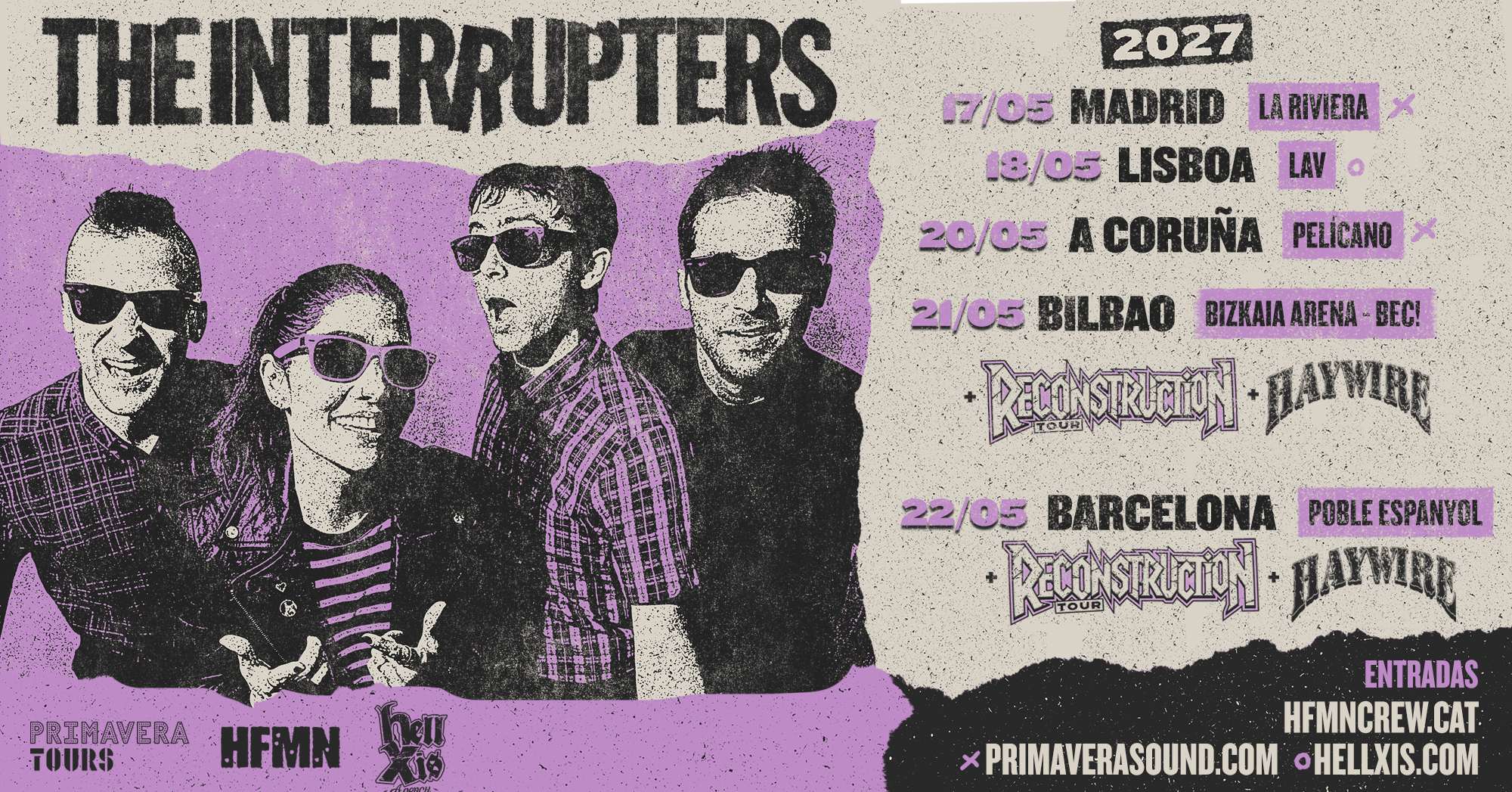 The Interrupters harán una gira española de cuatro conciertos en mayo de 2027 que pasará por Madrid, A Coruña, Bilbao y Barcelona