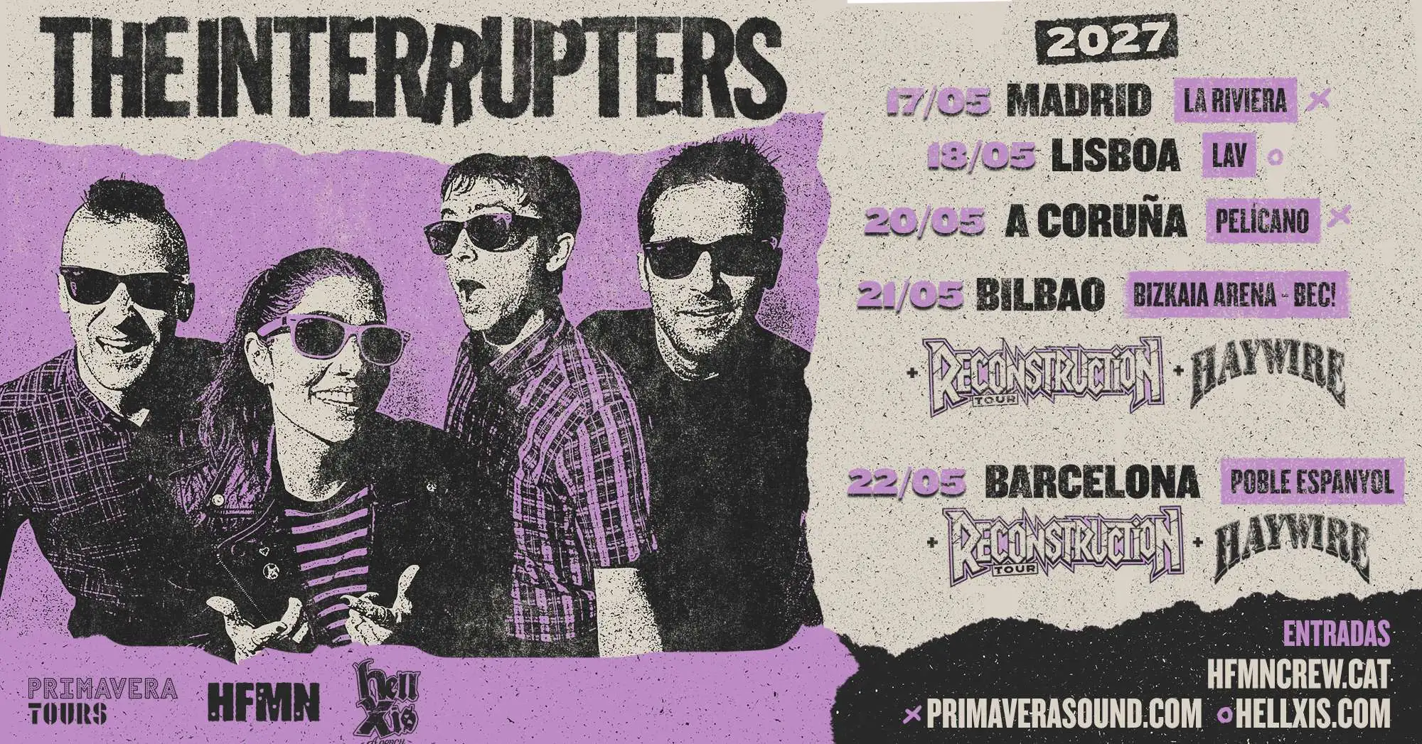 The Interrupters harán una gira española de cuatro conciertos en mayo de 2027 que pasará por Madrid, A Coruña, Bilbao y Barcelona