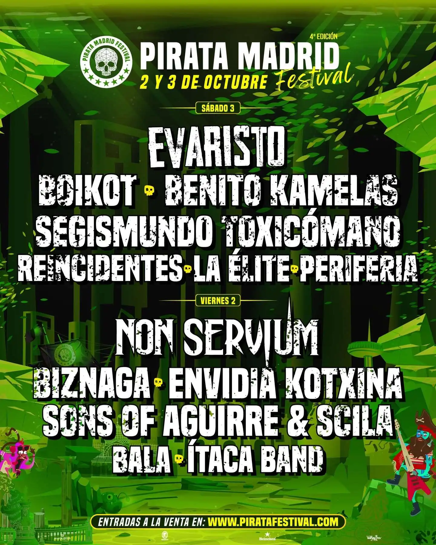 Horarios del Pirata Madrid 2026. El festival celebrará su cuarta edición este fin de semana, viernes 2 y sábado 3 de octubre en Rivas