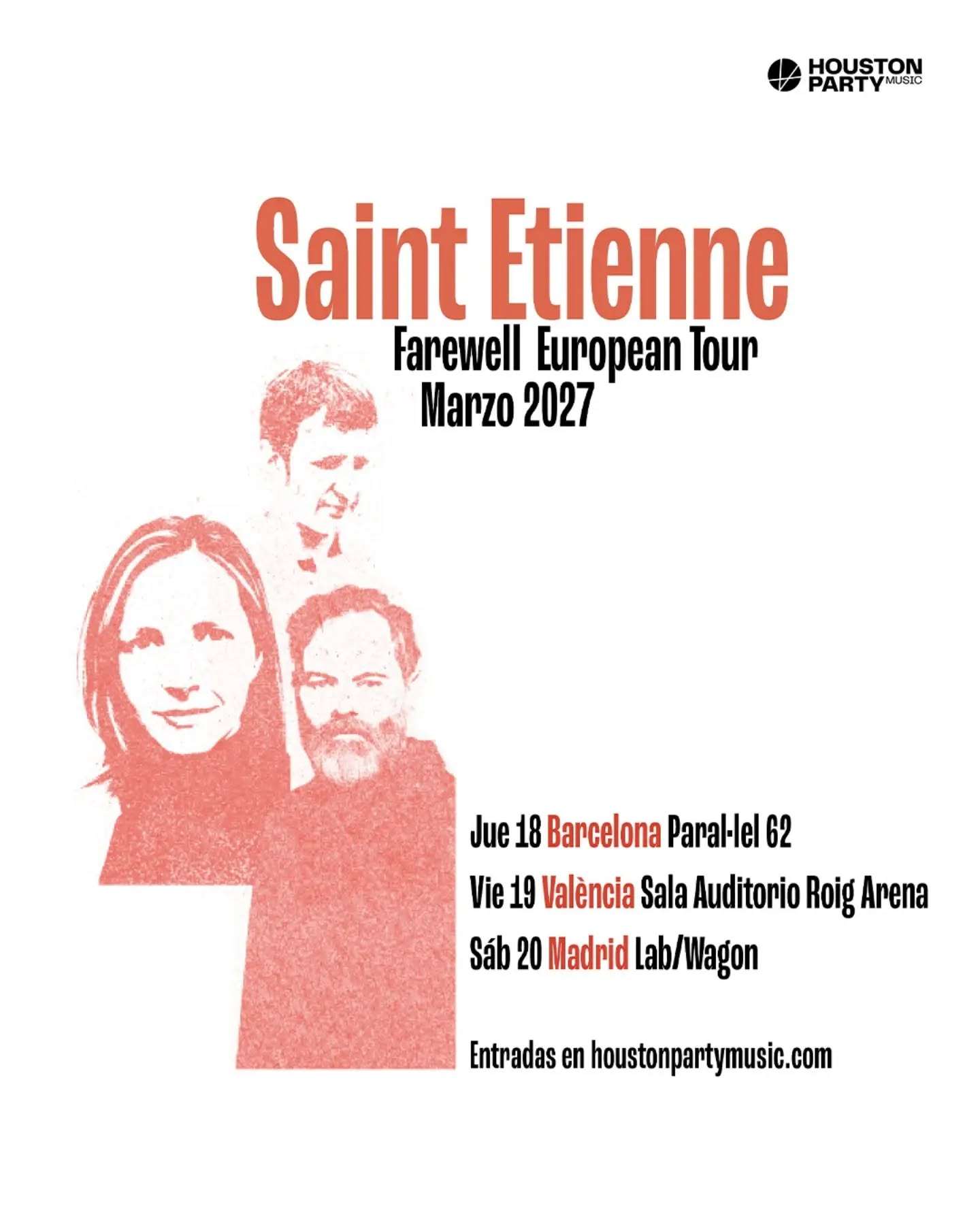 La gira de despedida de Saint Etienne visitará Barcelona, Valencia y Madrid en marzo de 2027.