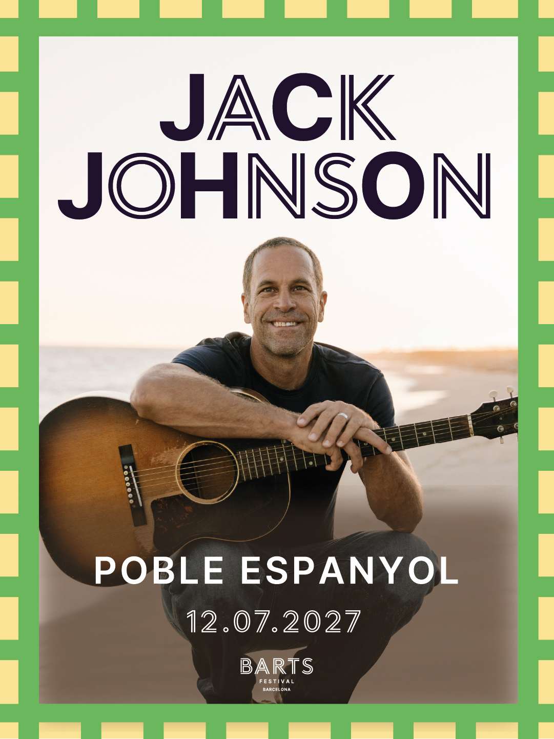 Jack Johnson regresa a Barcelona después de 13 años. El músico hawaiano actuará el 12 de julio del año próximo en el Poble Espanyol.
