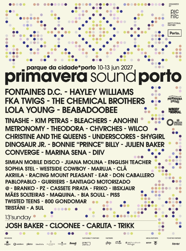 Primavera Sound Porto desvela el cartel para su edición de 2027. Una cita que tendrá lugar en la ciudad portuguesa del 10 al 13 de junio