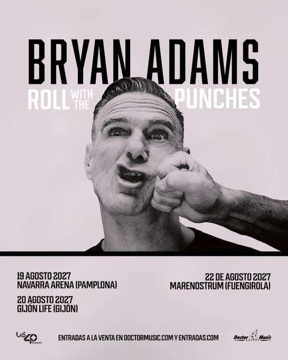 Bryan Adams anuncia más conciertos en España en Pamplona, Gijón y Fuengirola en el verano de 2027, que se suman a los de este noviembre